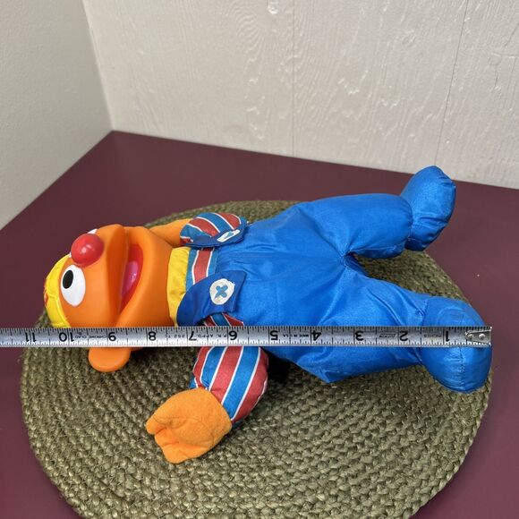 Vintage 1995 Tyco Ernie Doll Sesame Street Blue Overalls Soft Toy Washable - Picture 4 of 6